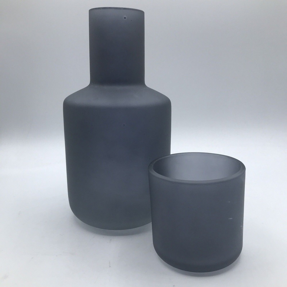 Haven Eulo Carafe jug cup frosted glass drink vase bedside water‎
